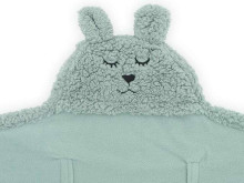 Jollein Wrap Blanket Bunny Art.032-566-66018 Ash Green  Flīsa ietinamā sedziņa 100x105cm