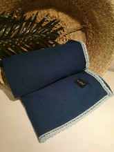 La bebe™ Muslin Blanket Art.132865 Blue  Bērnu augstākās kvalitātes muslīna sedziņa/plediņš 70×100cm