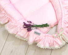 La Bebe™ Babynest Art.133391 Pink geltonos spalvos citrinos lizdas - kokonelis naujagimiams
