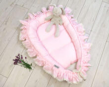 La Bebe™ Babynest Art.133391 Pink geltonos spalvos citrinos lizdas - kokonelis naujagimiams