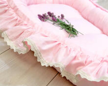 La Bebe™ Babynest Art.133391 Pink geltonos spalvos citrinos lizdas - kokonelis naujagimiams