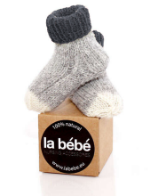 „La Bebe ™ Ėriukų vilna“. 83993 Natūralios vilnos kūdikių kojinės iš natūralios vilnos