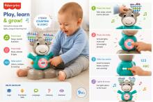 Fisher Price Interactive Musical Moose Art.GJB21  Interaktyvus žaislas Muzikinis Briedis (rusų k.)