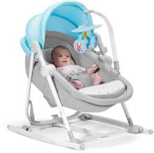KinderKraft'21 Unimo Grey 5 in 1 Art.KBUNIMUPBLU0000 Blue Vaikų supamoji kėdutė-lovelė penki viename
