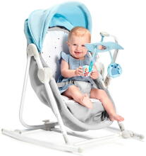 KinderKraft'21 Unimo Grey 5 in 1 Art.KBUNIMUPBLU0000 Blue Vaikų supamoji kėdutė-lovelė penki viename