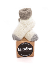 „La Bebe ™ Ėriukų vilna“. 83993 Natūralios vilnos kūdikių kojinės iš natūralios vilnos