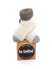 La Bebe™ Lambswool Natural Eco Socks Art.134390 Beige Dabīgas vilnas adītas bērnu zeķītes