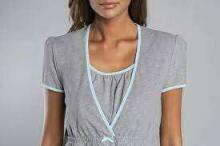 Italian Fashion Carlina Art.135991 Melange/Blue  motinystės / maitinimo naktiniai marškiniai trumpomis rankovėmis