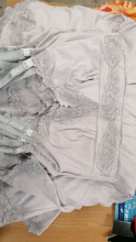 La Bebe™ Nursing Natural Cotton Nightie Esmé Art.138451 Cloud Juodas motinystės slaugos naktinis marškinėlis būsimoms motinoms (juodas su nėriniais)