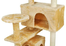 Kaķu skrāpis 120 cm – krēms, Vangaloo