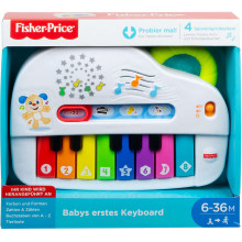 Fisher Price Baby Keyboard Art.10787346 Детская обучающая игрушка пианино (со звуком и световым эффектом на немецком языке)