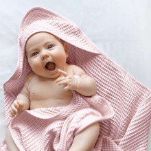 La Bebe™ NO Baby Towel  Art.141195 Mint  Вафельное полотенце  детское с капюшоном  75x75см