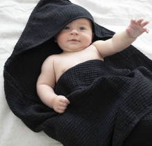 La Bebe™ NO Baby Towel  Art.141196 White  Вафельное полотенце  детское с капюшоном  75x75см