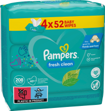 Pampers Sensitive Art.2T1954 drėgnos servetėlės, 52x4 vnt
