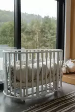 La Bebe™ Bed Kotto Olin 9 in 1 Art.141419 White Daugiafunkcinė medinė transformuojama lovelė 9 viename