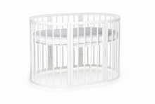 La Bebe™ Bed Kotto Olin 9 in 1 Art.141419 White Daugiafunkcinė medinė transformuojama lovelė 9 viename