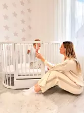 La Bebe™ Bed Kotto Olin 9 in 1 Art.141419 White Daugiafunkcinė medinė transformuojama lovelė 9 viename