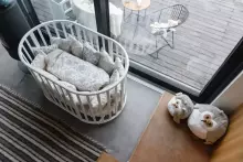La Bebe™ Bed Kotto Olin 9 in 1 Art.141419 White Daugiafunkcinė medinė transformuojama lovelė 9 viename
