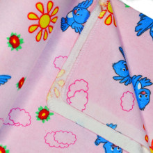 UR Kids Flannel  Art.141446 Birds Pink  Фланелевая пеленка для малышей 75x90 cm