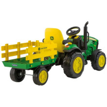 Peg Perego John Deere Ground Force 12V Art. IGOR0047 Bērnu elektro traktors ar piekabi