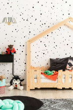 Adeko Furniture Selo B Art.SeloB-80140 White Bērnu gulta mājas formā no dabīgas priedes  140x80cm