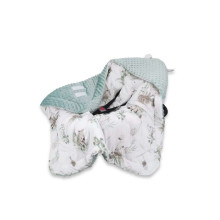 MimiNu Swaddle Art.143528 Высококачественное детское двухстороннее легкое одеяло-конверт с капюшоном (90x90 см)