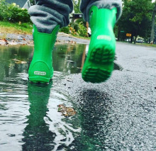 Crocs™ Kids' Handle It Rain Boot Art.12803-3E8 Grass Green Lietus zābaki