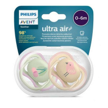 Philips Avent Ultra Air Deco Art.SCF085/13   Silicone soothers 0-6 mēn (2 gab) girl