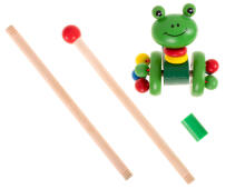 Bebe Basic Walking Toy Frog Art.KX7450  Medinis spalvotas stumdomas žaislas Varlė