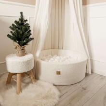 MeowBaby® Boucle Round Ball Art.146277 Pilkas džiunglių sausas baseinas su kamuoliukais (250vnt.)