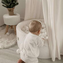 MeowBaby® Boucle Round Ball Art.146277 Pilkas džiunglių sausas baseinas su kamuoliukais (250vnt.)