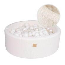 MeowBaby® Boucle Round Ball Art.146277 Pilkas džiunglių sausas baseinas su kamuoliukais (250vnt.)