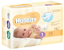 Huggies Elite Soft Newborn Art.041564876 autiņbiksītes jaundzimušajiem 3-5kg 26gb