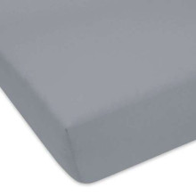 La Bebe™ Fitted Sheet Art.70145 Grey Cotton for Cribbed 120x60cm