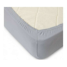 La Bebe™ Fitted Sheet Art.70145 Grey Cotton for Cribbed 120x60cm