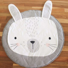 Ikonka Art.KX7618 Baby mat round grey rabbit 85cm