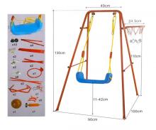 Bebe Basic Swing/Basketball Art.KX7936 Sūpynės + kamuolio krepšys ant metalinio rėmo