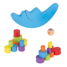 Ikonka Art.KX7295 Balansuojantis mėnulio medinis montessori vikrumo žaidimas