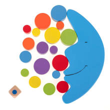 Ikonka Art.KX7295 Balansuojantis mėnulio medinis montessori vikrumo žaidimas