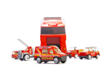 Ikonka Art.KX6681_1 Transporter truck TIR launcher + metal cars fire brigade