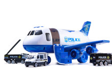 Ikonka Art.KX6684_1 Transporter lidmašīna + 3 policijas automašīnas