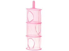 Ikonka Art.KX9715_1 Piekaramais rotaļlietu plauktu organizators gaiši rozā krāsā