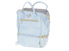 Ikonka Art.KX6453_2 Nappy bag backpack and baby bottles blue