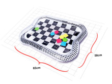 Ikonka Art.KX6473_1 Water inflatable mat contrasting black and white chessboard 65cm x 50cm
