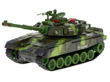 Ikonka Art.KX8714_1 RC didelis karinis tankas 9995 didelis 2,4 GHz žalias