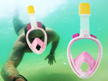 Ikonka Art.KX6131_1 Pilnībā salokāma snorkelēšanas maska S/M rozā krāsā