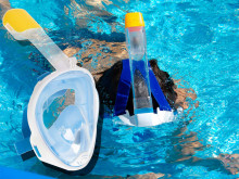 Ikonka Art.KX6130 Pilna saliekamā snorkelēšanas maska L/XL zila
