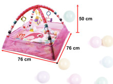 Ikonka Art.KX5873 Mokomasis žaidimų kilimėlis su kamuoliukais rožinės spalvos