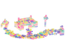 Ikonka Art.KX5670 3D educational bricks BOX 580el. pastel
