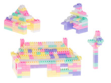 Ikonka Art.KX5670 3D educational bricks BOX 580el. pastel